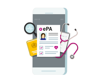 Key-Visual des Produkts ePA (elektronische Patientenakte)